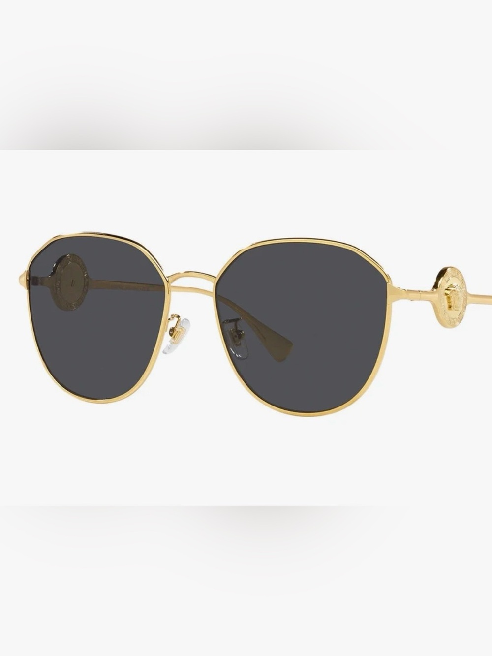Versace Gold Frame Black Lens Women's Sunglasses in Case